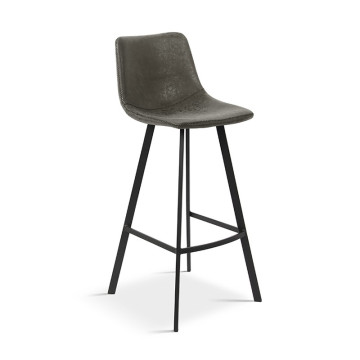 Tabouret de bar Ozan PU gris  - Le Dépôt Bailleul
