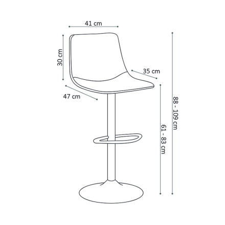 Tabouret de bar réglable Trevi PU brun - Le Dépôt Bailleul
