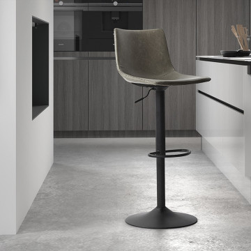 Tabouret de bar réglable Trevi PU gris - Le Dépôt Bailleul