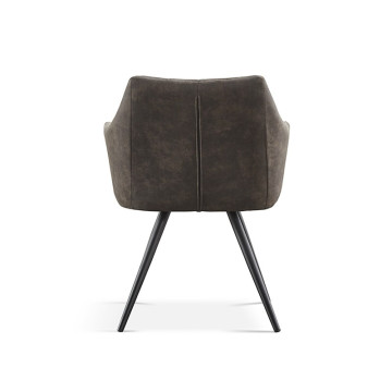 Chaise avec accoudoirs Ramona PU gris foncé - Le Dépôt Bailleul