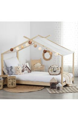 Lit tente 90x190 cm en bois...