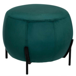 Pouf en velours Calabaza vert Atmosphera - Le Dépôt Bailleul