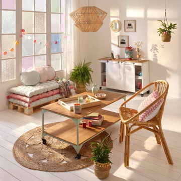 Suspension en rotin D45 Ludza Atmosphera - Le Dépôt Bailleul