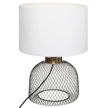 Lampe grille Emie noir et blanc Atmosphera - Le Dépôt Bailleul
