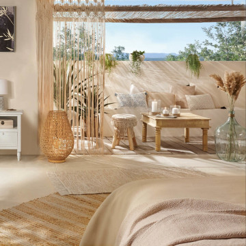 Lampe Etel en corde H55 cm naturel Atmosphera - Le Dépôt Bailleul