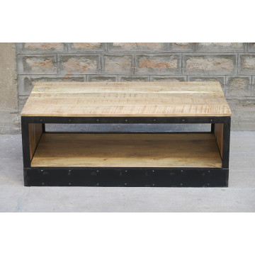Table basse 2 niveau en métal et manguier - Le Dépôt Bailleul