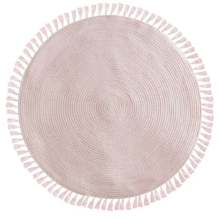 Tapis rose D90 à franges...