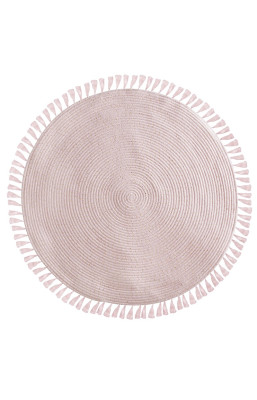 Tapis rose D90 à franges...