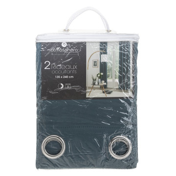 Paire de rideaux occultants 135 x 240 cm canard - Le Dépôt Bailleul