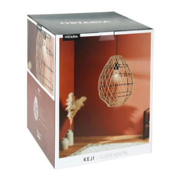 Suspension bambou Keji naturel et noir Ostaria - Le Dépôt Bailleul