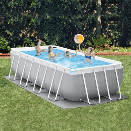 Piscine tubulaire Prism rectangulaire 4.88 x 2.44 x 1.07m Intex + accessoires