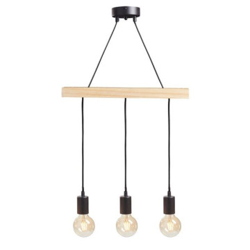 Suspension barre en bois 3 cordons simples Ostaria - Le Dépôt Bailleul