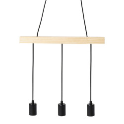 Suspension barre en bois 3 cordons simples Ostaria - Le Dépôt Bailleul