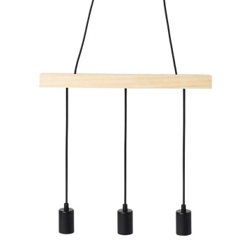 Suspension barre en bois 3 cordons simples Ostaria - Le Dépôt Bailleul