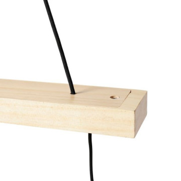 Suspension barre en bois 3 cordons simples Ostaria - Le Dépôt Bailleul