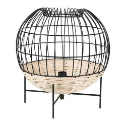 Lampe à poser Calypso boule rotin et métal Ostaria - Le Dépôt Bailleul