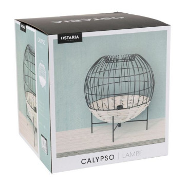 Lampe à poser Calypso boule rotin et métal Ostaria - Le Dépôt Bailleul
