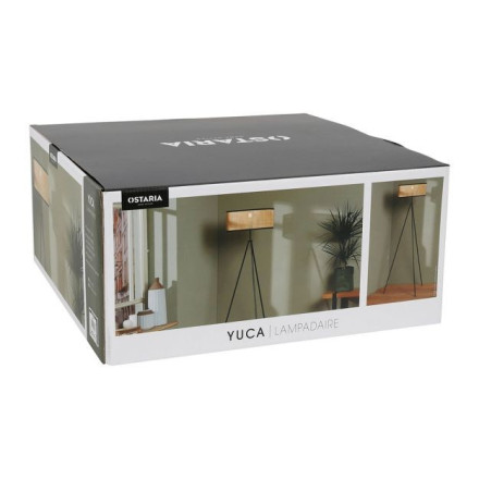 Lampadaire trépied Yuca abat-jour cannage Ostaria - Le Dépôt Bailleul