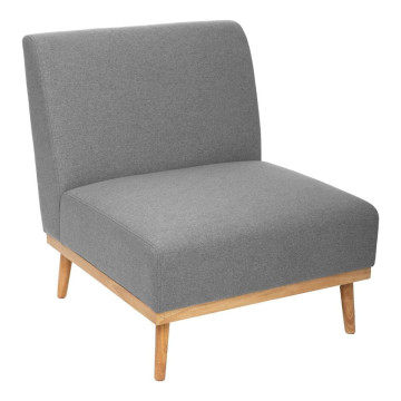 Fauteuil bas Andria pieds bois gris galet Atmosphera - Le Dépôt Bailleul