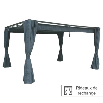 4 rideaux gris ardoise tonnelle rectangulaire Palmeira -Dépôt Bailleul