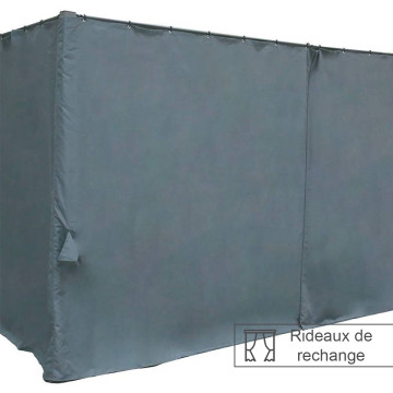 4 rideaux gris ardoise tonnelle rectangulaire Palmeira -Dépôt Bailleul