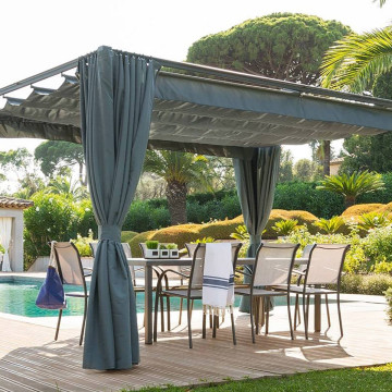 4 rideaux gris ardoise tonnelle rectangulaire Palmeira -Dépôt Bailleul