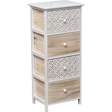 Meuble rectangulaire 4 tiroirs Séri bois blanc - Le Dépôt Bailleul