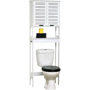 Meuble WC 1 tablette blanc...