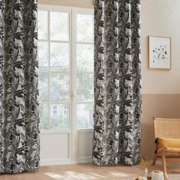 Rideau jacquard Bejuco 140x260 noir Atmosphera - Le Dépôt Bailleul