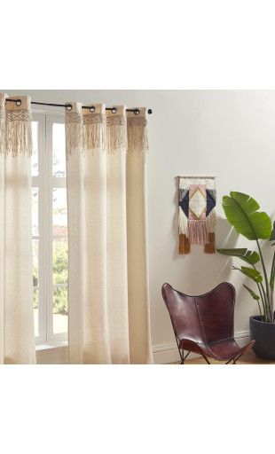 Rideau à fil design macramé rituality beige Atmosphera