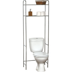 Meuble 2 tablettes pour toilettes chrome - Le dépôt Bailleul