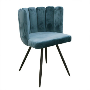 Chaise Ariel velours bleu...