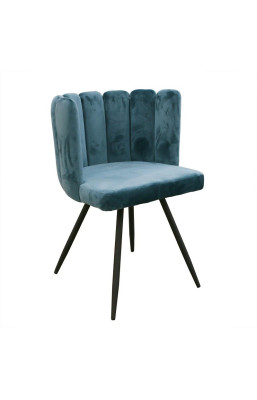 Chaise Ariel velours bleu...