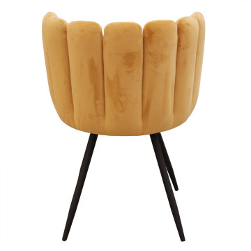 Chaise Ariel velours jaune moutarde - Le Dépôt Bailleul