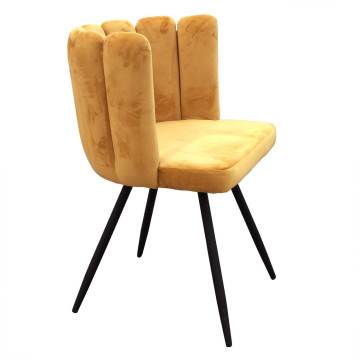Chaise Ariel velours jaune moutarde - Le Dépôt Bailleul