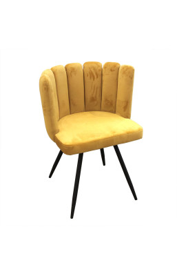 Chaise Ariel velours jaune...