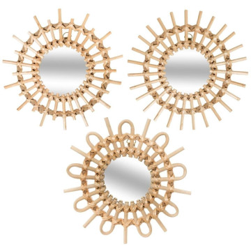 Miroirs en rotin Soleil x3 Atmosphera - Le Dépôt Bailleul