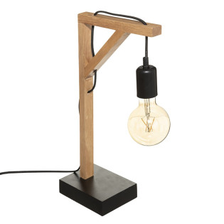 Lampe bois angle droit H46...