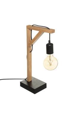 Lampe bois angle droit H46...