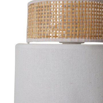 Applique incurvée rotin et tissu blanc Ostaria - Le Dépôt Bailleul