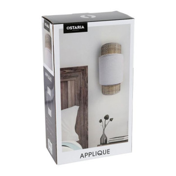 Applique incurvée rotin et tissu blanc Ostaria - Le Dépôt Bailleul