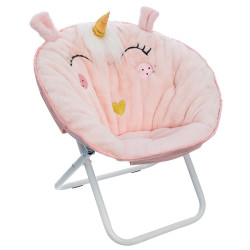 Fauteuil pliant enfant Licorne rose Atmosphera - Le Dépôt Bailleul