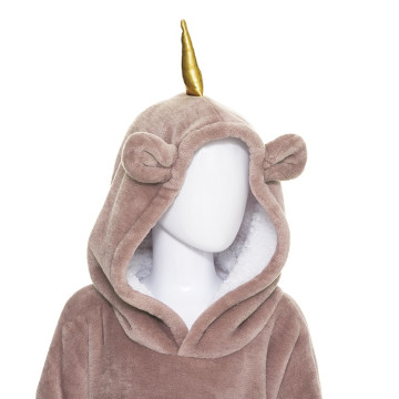 Sweat plaid à capuche licorne rose enfant Atmosphera - Le Dépôt Bailleul