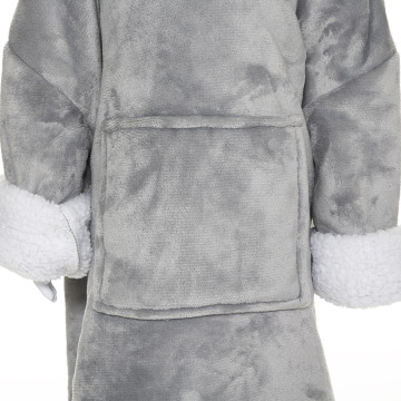 Sweat plaid à capuche ours gris enfant Atmosphera - Le Dépôt Bailleul