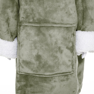 Sweat plaid à capuche dino vert enfant Atmosphera - Le Dépôt Bailleul