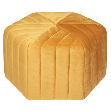 Pouf velours Seis hexagonal ocre Atmosphera - Le Dépôt Bailleul