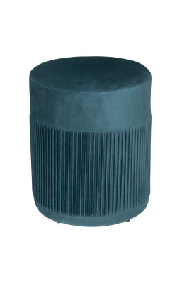 Pouf en velours Nofy bleu...