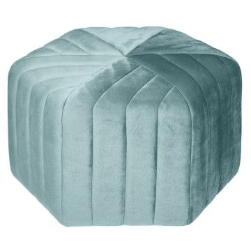 Pouf velours Seis hexagonal vert jade Atmosphera - Le Dépôt Bailleul