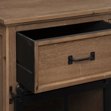 Buffet 2 portes coulissantes 4 tiroirs Danik Atmosphera - Le Dépôt Bailleul