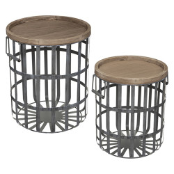 Ensemble de 2 tables à café métal Facto Atmosphera - Le Dépôt Bailleul